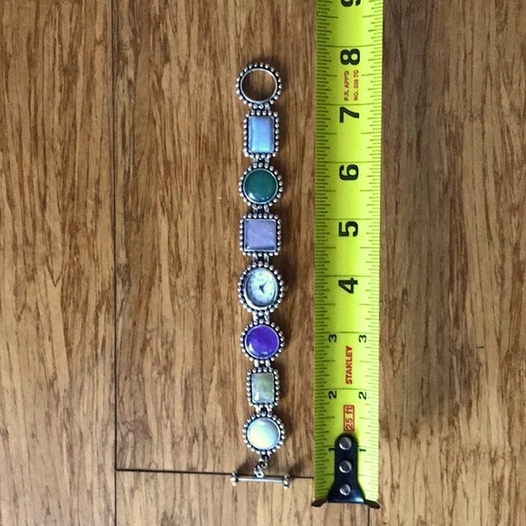 NIB Kristine Quartz Watch Multi Stone Toggle Bracelet main image 2
